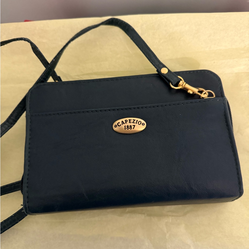 Capezio Dark Green Crossbody Bag With Gold Details